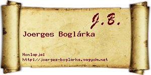 Joerges Boglárka névjegykártya